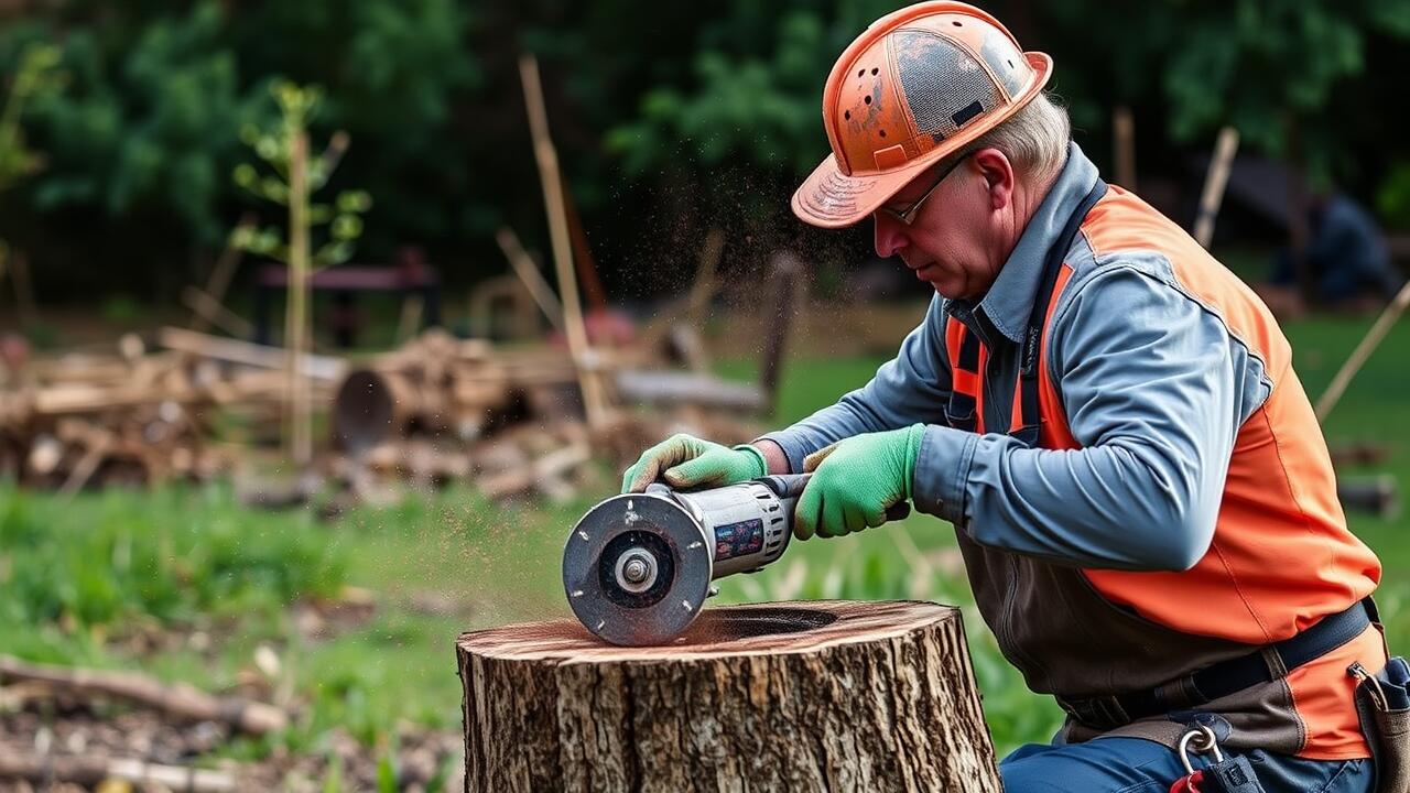 How deep should you grind a stump?
